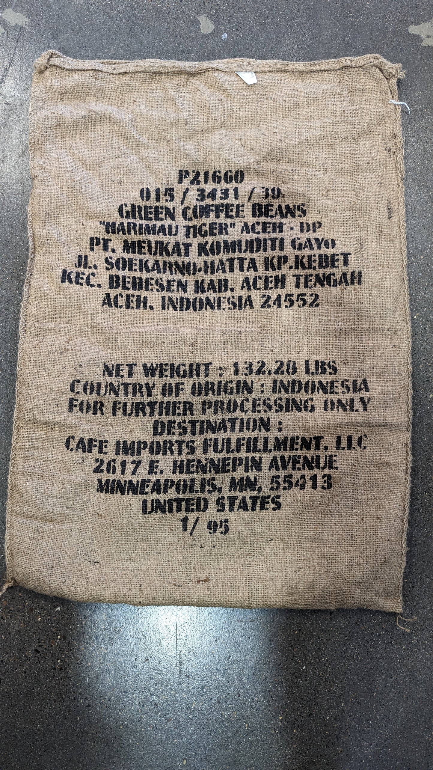Sumatra - Burlap Bag #1