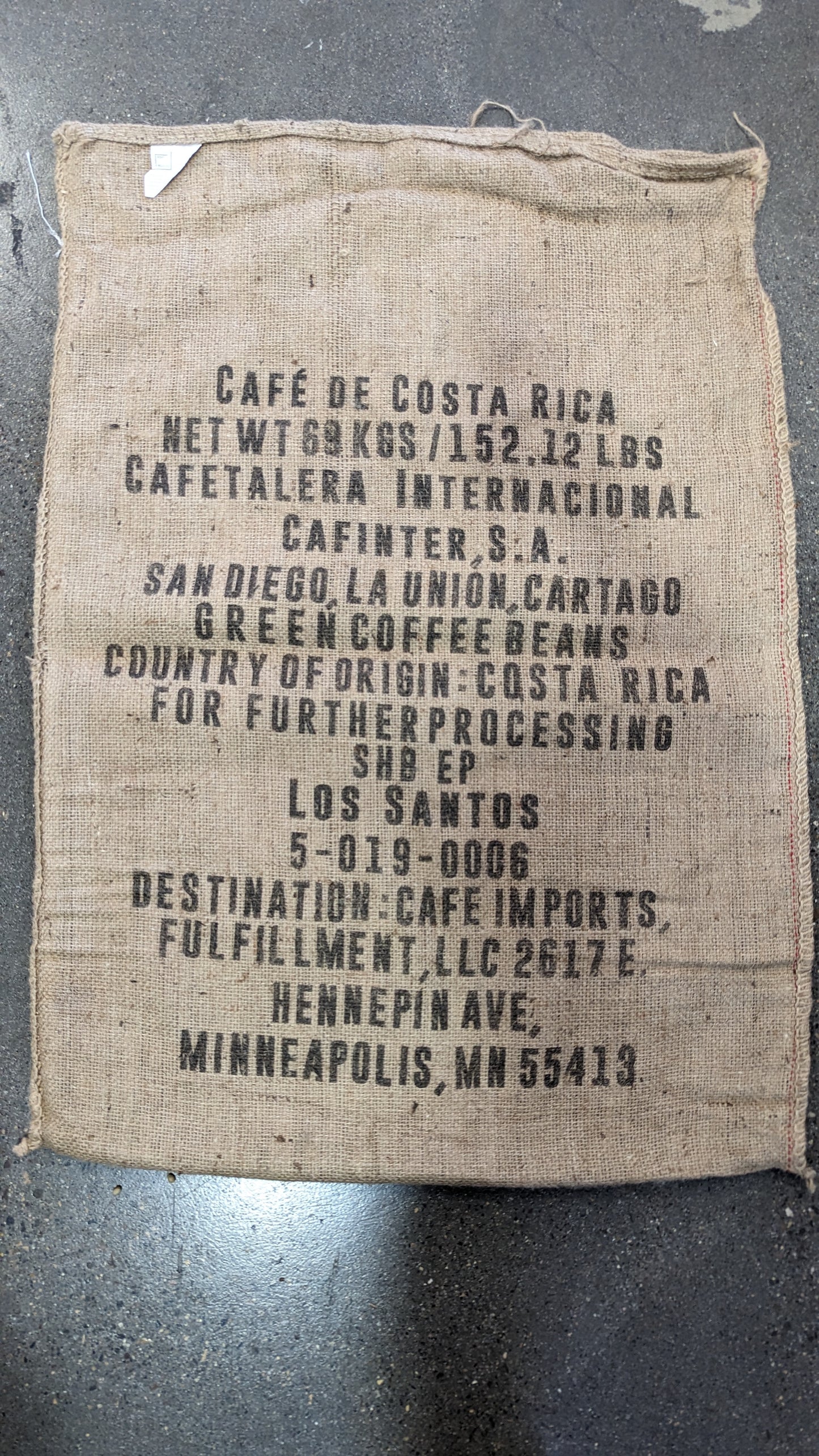 Costa Rica - Burlap Bag #1